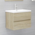 vidaXL Waschbeckenunterschrank Sonoma-Eiche 60x38,5x45 cm Spanplatte