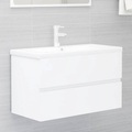 vidaXL Waschbeckenunterschrank Weiß 80x38,5x45 cm Spanplatte