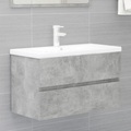 vidaXL Waschbeckenunterschrank Betongrau 80x38,5x45 cm Spanplatte