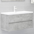 vidaXL Waschbeckenunterschrank Betongrau 90x38,5x45 cm Spanplatte