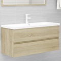vidaXL Waschbeckenunterschrank Sonoma-Eiche 100x38,5x45 cm Spanplatte