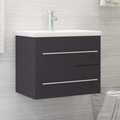 vidaXL Waschbeckenunterschrank Grau 60x38,5x48 cm Spanplatte