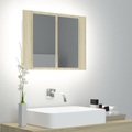 vidaXL LED-Bad-Spiegelschrank Sonoma-Eiche 60x12x45 cm