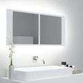 vidaXL LED-Bad-Spiegelschrank Weiß 100x12x45 cm