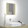 vidaXL LED-Bad-Spiegelschrank Sonoma-Eiche 40x12x45 cm