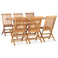 vidaXL 7-tlg. Garten-Essgruppe Klappbar Massivholz Teak