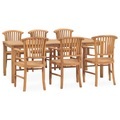 vidaXL 7-tlg. Garten-Essgruppe Massivholz Teak