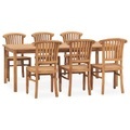 vidaXL 7-tlg. Garten-Essgruppe Massivholz Teak
