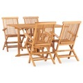 vidaXL 5-tlg. Garten-Essgruppe Klappbar Massivholz Teak