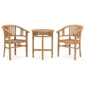 vidaXL 3-tlg. Garten-Essgruppe Teak Massivholz