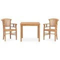 vidaXL 3-tlg. Garten-Essgruppe Massivholz Teak