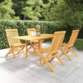 vidaXL 5-tlg. Garten-Essgruppe Massivholz Teak