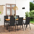 vidaXL 7-tlg. Garten-Essgruppe Schwarz und Braun