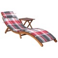 vidaXL Sonnenliege mit Tisch und Auflage Massivholz Akazie