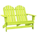 vidaXL 2-Sitzer Adirondack-Gartenbank Massivholz Tanne Grün