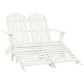 vidaXL 2-Sitzer Adirondack-Gartenbank mit Fußstütze Tannenholz Weiß
