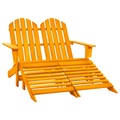 vidaXL 2-Sitzer Adirondack-Gartenbank mit Fußstütze Tannenholz Orange