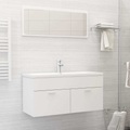 vidaXL 2-tlg. Badmöbel-Set Weiß Spanplatte