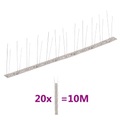 vidaXL, vidaXL 20-tlg. Vogelabwehr-Spikes-Set 10 m Edelstahl 2-reihig