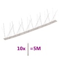 vidaXL, vidaXL 10-tlg. Vogelabwehr-Spikes-Set 5 m Edelstahl 5-reihig