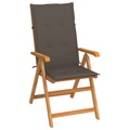 vidaXL, vidaXL Gartenstuhl mit Taupe Kissen Massivholz Teak