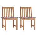 vidaXL Gartenstühle 2 Stk. mit Kissen Massivholz Teak