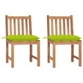 vidaXL Gartenstühle 2 Stk. mit Kissen Massivholz Teak
