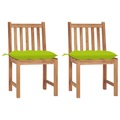 vidaXL Gartenstühle 2 Stk. mit Kissen Massivholz Teak