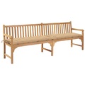 vidaXL Gartenbank mit Beige Auflage 240 cm Massivholz Teak