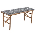 vidaXL Klappbare Gartenbank mit Auflage 118 cm Bambus