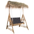 vidaXL, vidaXL Hollywoodschaukel mit Palmblättern und Kissen 202 cm Bambus