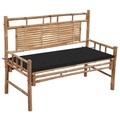 vidaXL Gartenbank mit Auflage 120 cm Bambus
