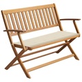 vidaXL Gartenbank mit Auflage 120 cm Massivholz Akazie