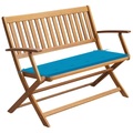 vidaXL Gartenbank mit Auflage 120 cm Massivholz Akazie