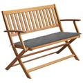 vidaXL Gartenbank mit Auflage 120 cm Massivholz Akazie