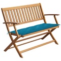 vidaXL Gartenbank mit Auflage 120 cm Massivholz Akazie