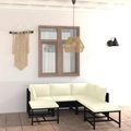 vidaXL 7-tlg. Garten-Lounge-Set mit Kissen Poly Rattan Schwarz