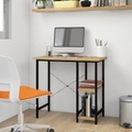 vidaXL, vidaXL Computertisch Schwarz und Eiche Hell 80x40x72 cm MDF und Metall