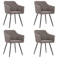 vidaXL Esszimmerstühle 4 Stk. Taupe Stoff