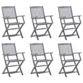 vidaXL Klappbare Gartenstühle 6 Stk. Massivholz Akazie