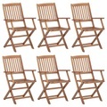 vidaXL Klappbare Gartenstühle 6 Stk. Massivholz Akazie