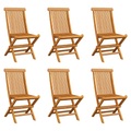 vidaXL Klappbare Gartenstühle 6 Stk. Massivholz Teak