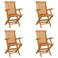 vidaXL Klappbare Gartenstühle 4 Stk. Massivholz Teak