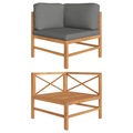 vidaXL Ecksofa mit Dunkelgrauen Kissen Teak Massivholz