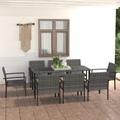 vidaXL 9-tlg. Garten-Essgruppe Poly Rattan Grau