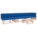 vidaXL 4-tlg. Paletten-Lounge-Set mit Kissen Kiefernholz Imprägniert