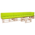vidaXL 4-tlg. Paletten-Lounge-Set mit Kissen Kiefernholz Imprägniert