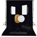 vidaXL Fotostudio-Set mit Softbox-Leuchten, Hintergrund und Reflektor