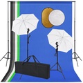 vidaXL, vidaXL Fotostudio-Set mit Lampen, Schirmen, Hintergrund, Reflektor