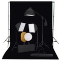 vidaXL Fotostudio-Set mit Softbox-Leuchten, Hintergrund und Reflektor